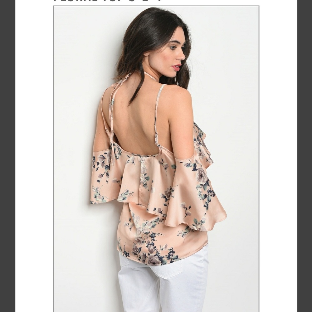 😻😻 S/M/L SILKY STRAPPY FLORAL TOP - Picture 5 of 6